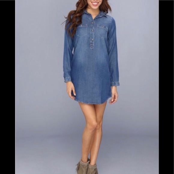 Lucky Brand Dresses & Skirts - Lucky Brand Chambray Denim popover shirt dress